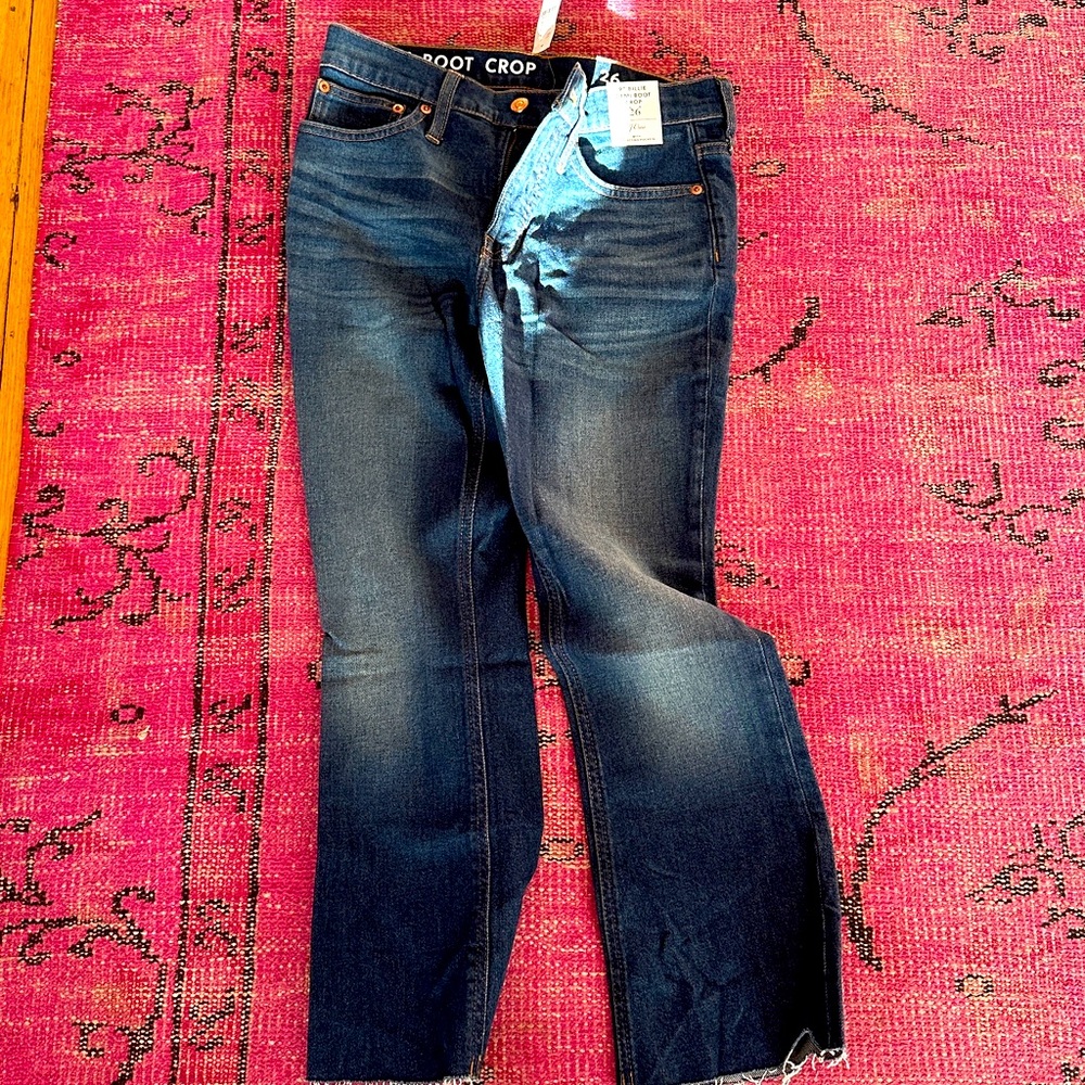 NWT JCREW boot cut cropped blue jeans
